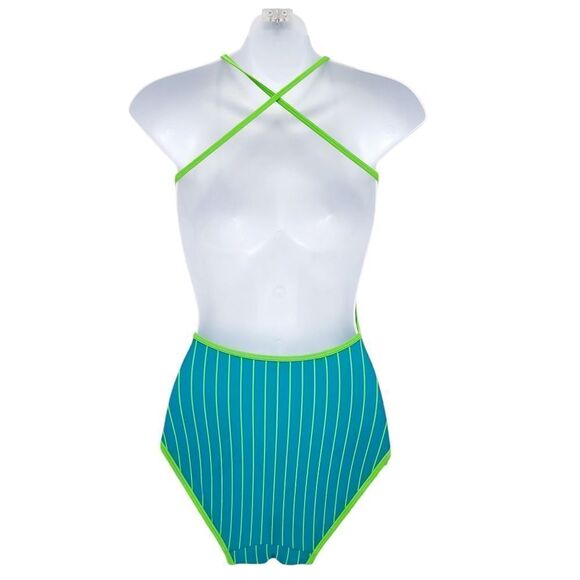 Y2K Green Stripes Swimwear Size: Small - Picture 5 of 9